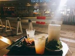 見上げるビアガーデン
