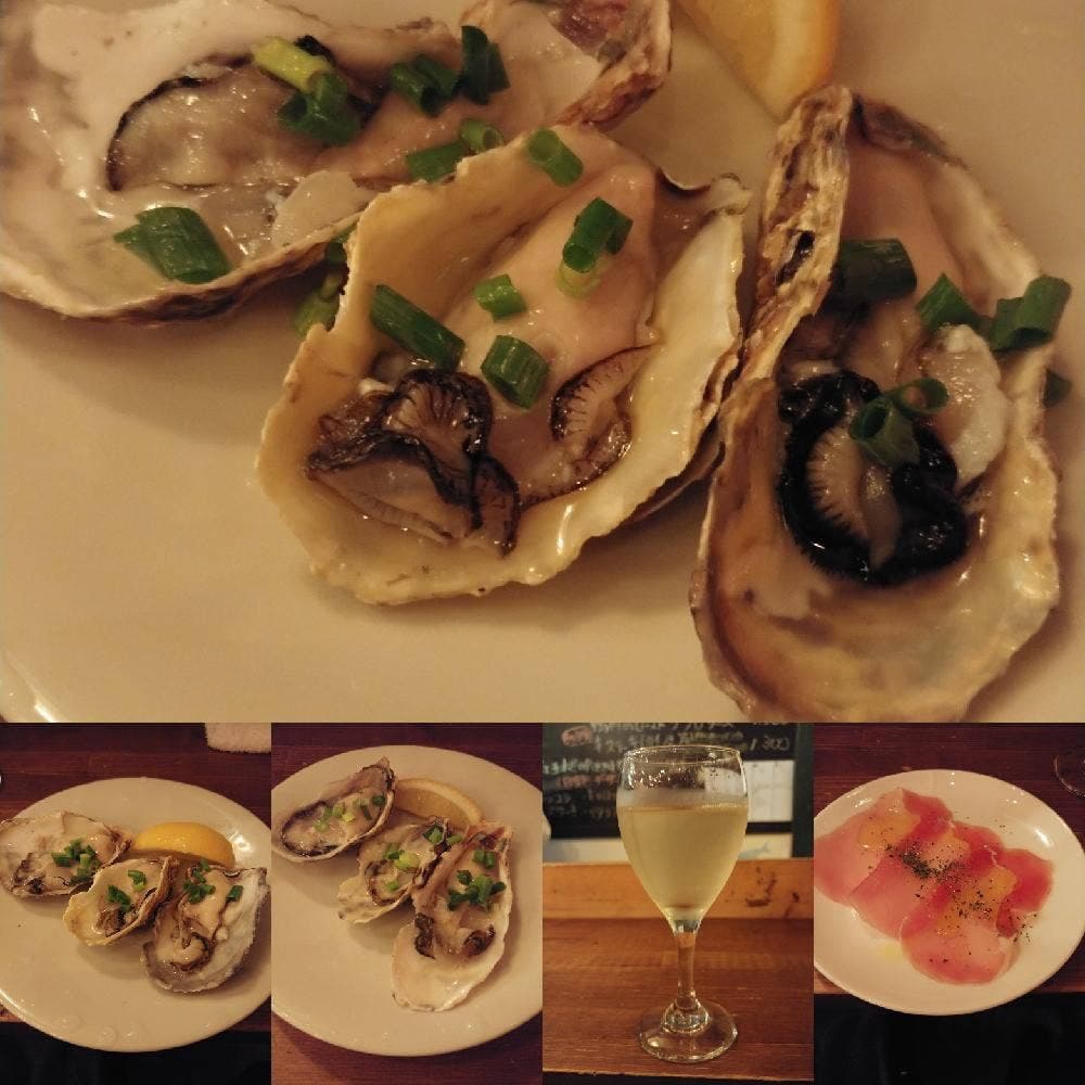 牡蠣とワインと魚と肉と。武蔵新田にて