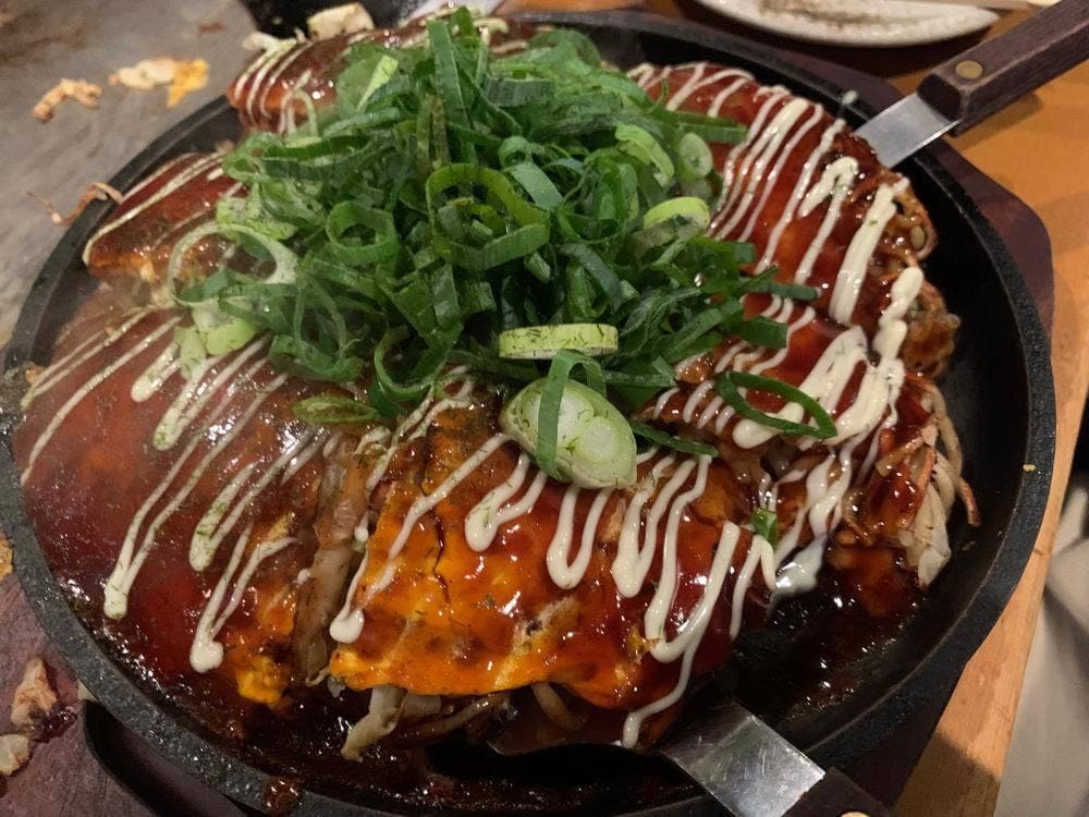 広島風お好み焼き 花火