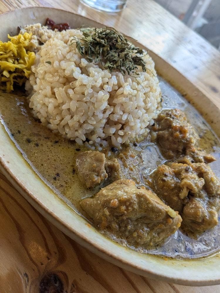本と玄米カレー ヨスカ