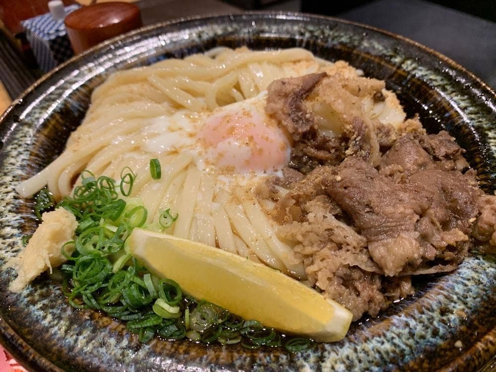 天然大海老天丼 自家製おうどん 白狐