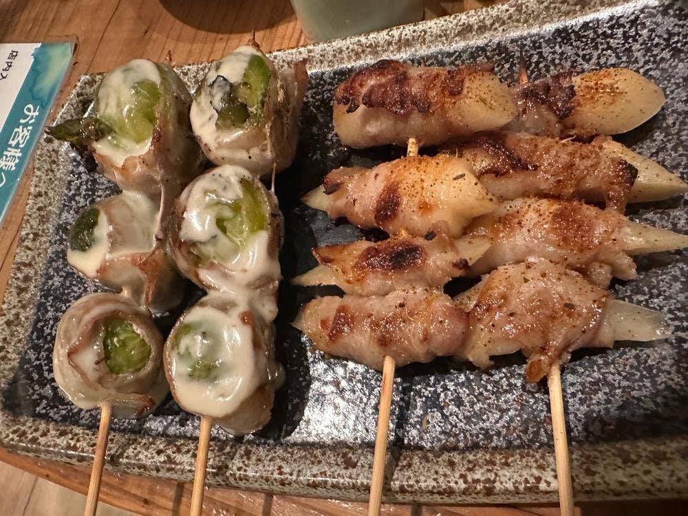 地酒と野菜肉巻き串 ちゅうしん蔵
