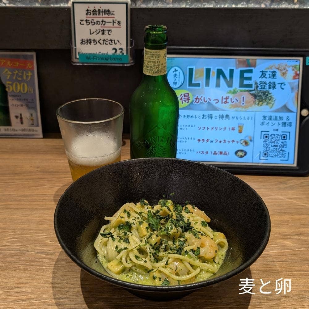 北海道小麦の生パスタ 麦と卵 川崎アゼリア店
